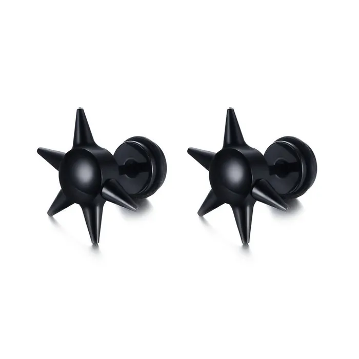 Schwarz Nail Ohrstecker Unisex