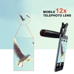 iPhone 8 7 6 5 S Smartphone Mobile Tripod 12X Telephoto Telescope Lens KitAccessories