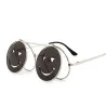 Steampunk Vintage Runde Doppellinsen Sonnenbrille Unisex