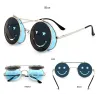 Steampunk Vintage Runde Doppellinsen Sonnenbrille Unisex