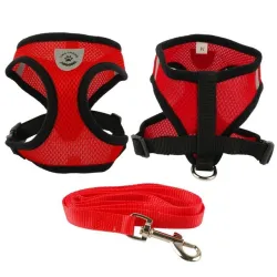 Welpen & Hund atmungsaktives Nylon-Netz Geschirr & Leinen Set
