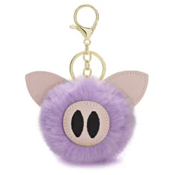 Fur pompom - piggy - keyringKeyrings