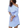 Plus Größe - ab Schulter gestreift Kleid