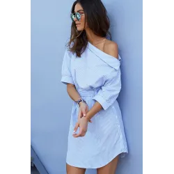 Plus Größe - ab Schulter gestreift Kleid