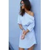 Plus Größe - ab Schulter gestreift Kleid