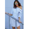Plus Größe - ab Schulter gestreift Kleid