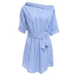 Plus Größe - ab Schulter gestreift Kleid