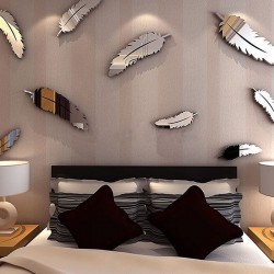3D Federn Spiegel Wand Aufkleber Tapete