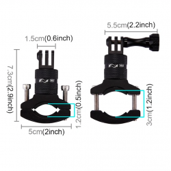 Gopro Hero 5 SJ6000 Xiaomi Yi2 rotatable bike handlebar mount holder adapter bracketMounts