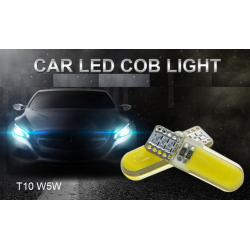 T10 W5W LED COB light silicone car signal lamp 12V 194 501 bulb 10 pcsT10