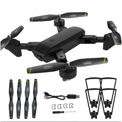 DM DM107 WIFI FPV Dual 2MP Camera Optical Flow Altitude Hold Foldable RC Drone QuadcopterDrones