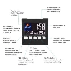 LCD digital alarm clock with backlightClocks