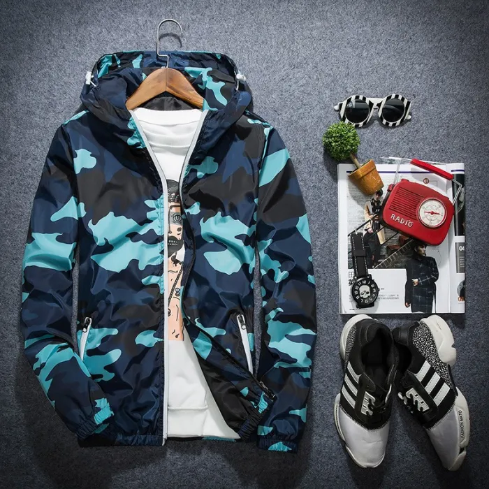 Camouflage Kapuzenjacke Windjacke unisex