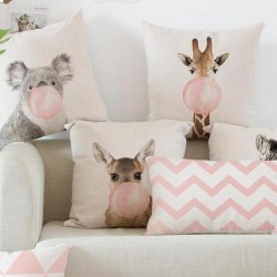 Pink printed pillowcase cushion coverCushions