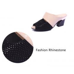 Rhinestones thick heel flip flops sandalsSandals