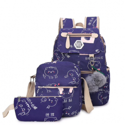 USB-Ladeschule Rucksack Leinwand 3 Stück Set
