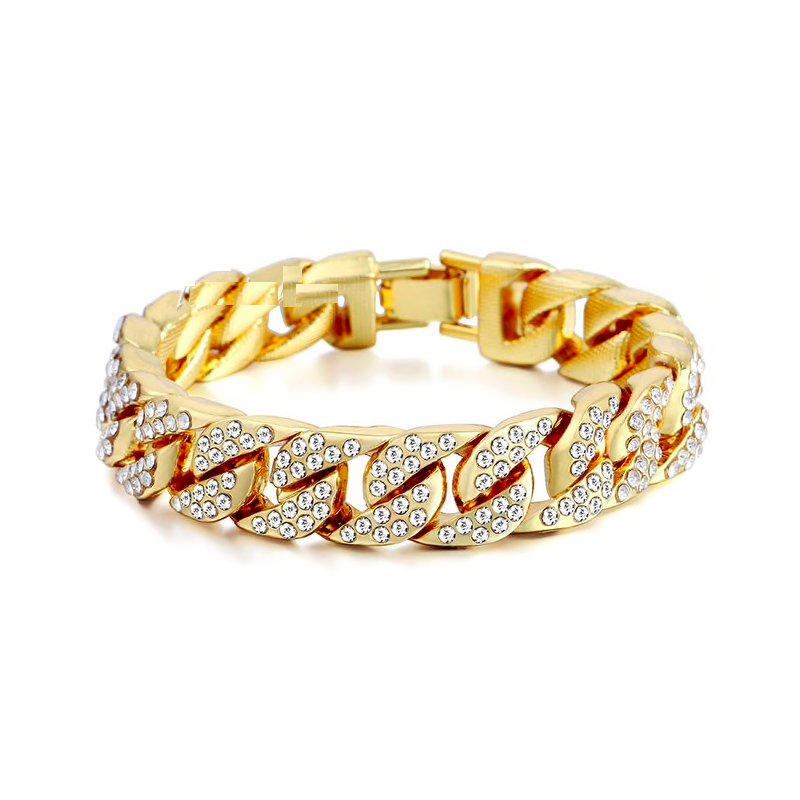 Gold / silver bracelet with zirconias unisexBracelets