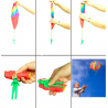 Parachute with soldier figure - hand throwing toy 5 piecesKites