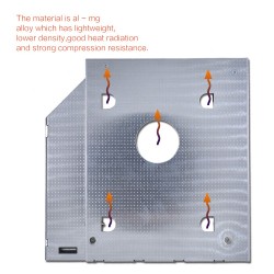 Universal Aluminium SATA HDD Caddy 12.7mm Kastengehäuse optische Bucht
