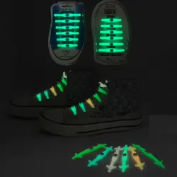 Leuchtende LED Leuchtschuhketten 12 Stück Set