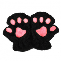 Bear paw mittens - plush fingerless glovesGloves