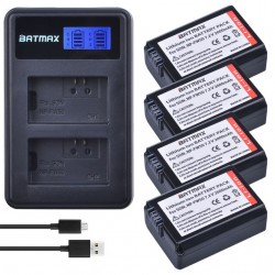 NP-FW50 NP battery & LCD USB dual charger for Sony A6000 5100 a3000 a35 A55 a7s II alpha 55 alpha 7 A72 A7R Nex7 NE 4 pcs