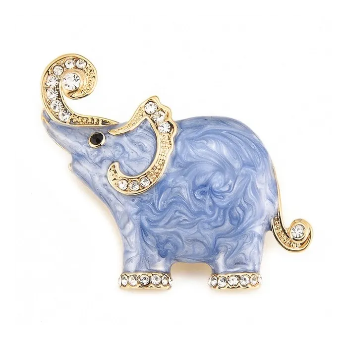 Enamel & Kristalle Elefant - Brosche