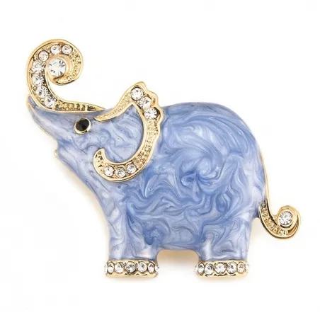 Enamel & Kristalle Elefant - Brosche