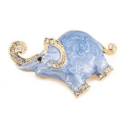 Enamel & Kristalle Elefant - Brosche