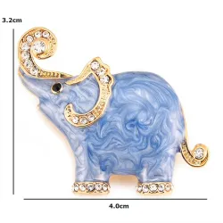 Enamel & Kristalle Elefant - Brosche