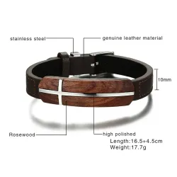 Retro rosewood genuine leather braceletBracelets