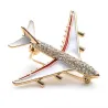 Kristall Flugzeug Brosche