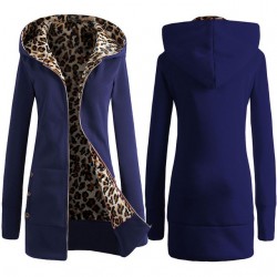 Leopard fleece hooded jacketJackets