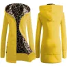 Leopard Fleece Kapuzenjacke