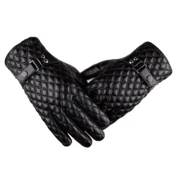Warme Leder Winterhandschuhe mit Touchscreen-Funktion