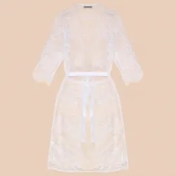 Volle Spitze transparentes Nachthemd - Robe
