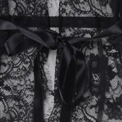 Volle Spitze transparentes Nachthemd - Robe