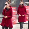 Lange Kapuze Fleecejacke