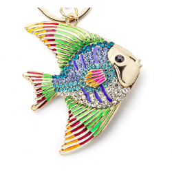 Crystal & enamel fish keyring keychainKeyrings