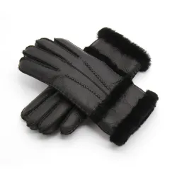 Echtes Leder & Kaschmir & Pelz warme Handschuhe