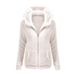 Weiche Fleece Kapuzenjacke mit Reißverschluss