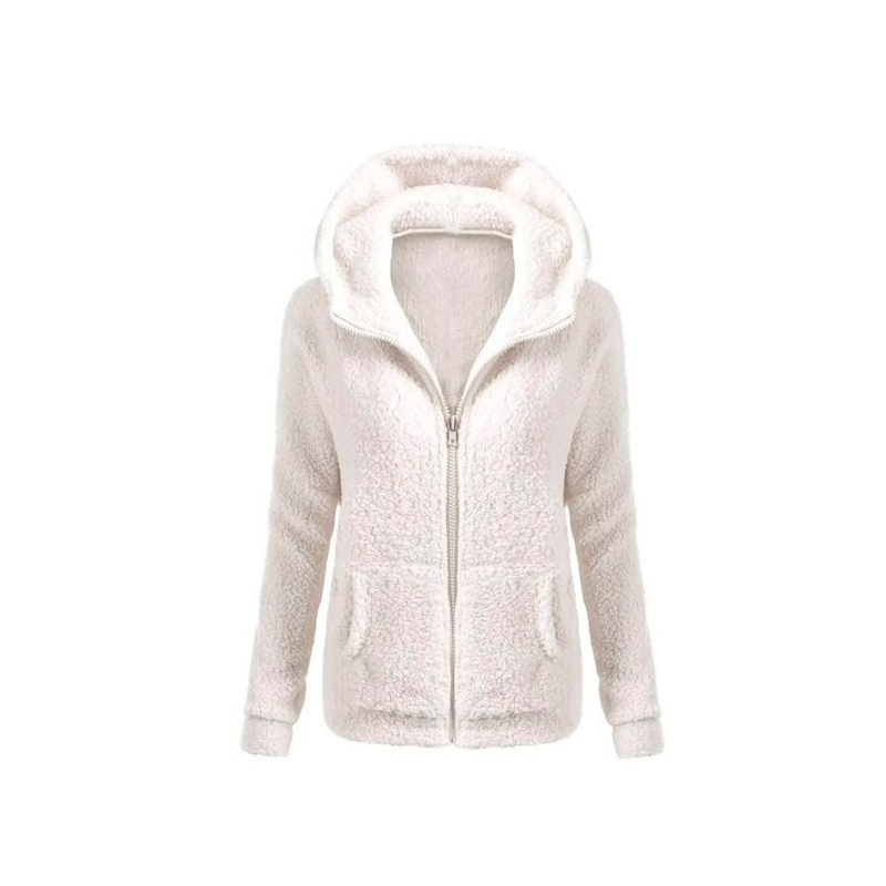 Weiche Fleece Kapuzenjacke mit Reißverschluss Weiche Fleece Kapuzenjacke mit Reißverschluss