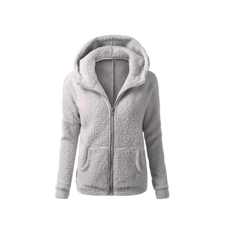 Weiche Fleece Kapuzenjacke mit Reißverschluss Weiche Fleece Kapuzenjacke mit Reißverschluss