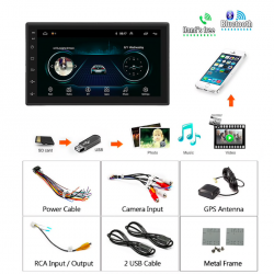 Android 9 - DIN-2 Autoradio - 7'' Touchscreen - GPS - Bluetooth - FM - WIFI - MP3 - Mirrorlink