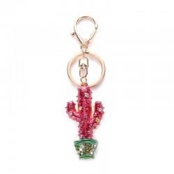 Crystal cactus keychain keyringKeyrings