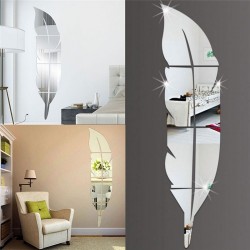 Acrylic feather-shaped mirror wall stickerWall stickers