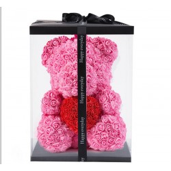 Infinity Rosenblüte Teddybär mit Herz 40 cm