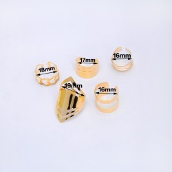 Trendy punk adjustable gold hollow rings 5 pcs setRings