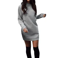 Warmes Minikleid mit langem Ärmel