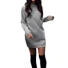 Warmes Minikleid mit langem Ärmel